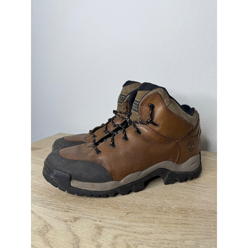 Timberland Performance Brown Leather Hiking Boots Mens Size 13 ACT‎ Trail Shoes